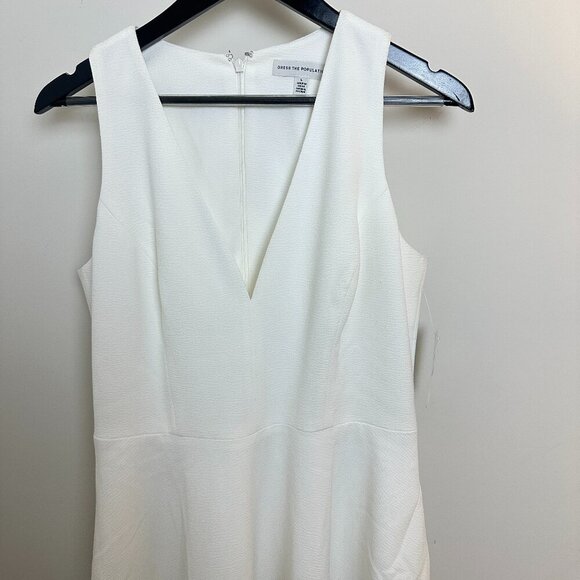 DRESS THE POPULATION Catalina Fit & Flare Cocktail Dress in Off-White Size Large - Picture 5 of 11